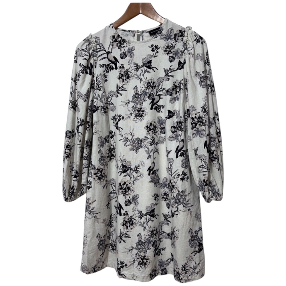 Who What Wear Linen Floral Dress Womens Size XS